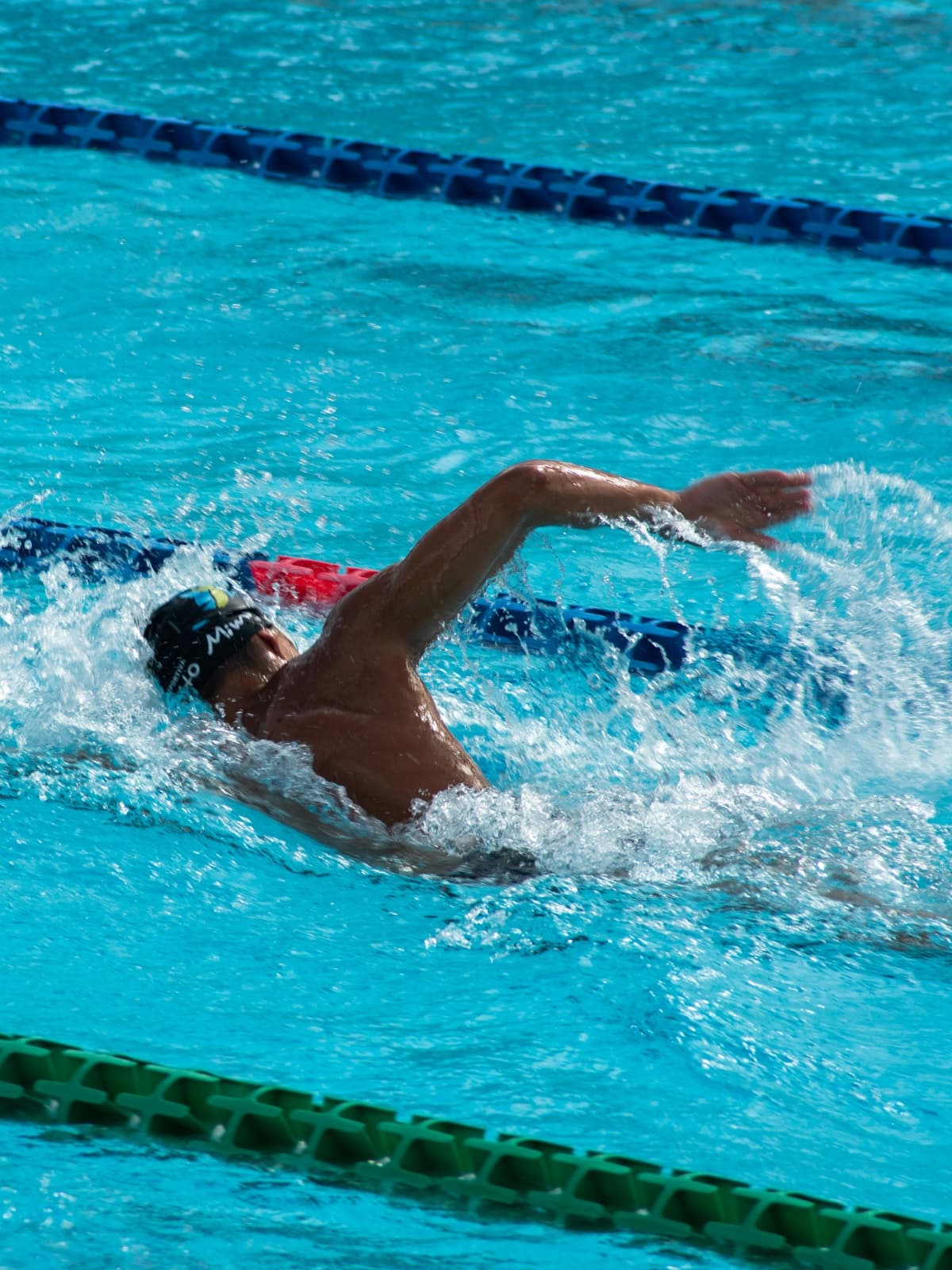 Adult swimmer receiving private freestyle coaching